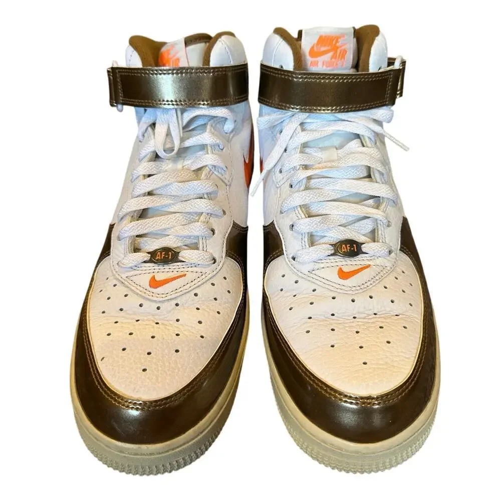 Nike Air Force 1 Mid Ale Gold Size 11.5 Mens Orange White 2021 DH5623-100 AF1 QS